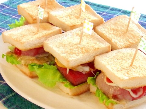ランチョンミートのサンドイッチ